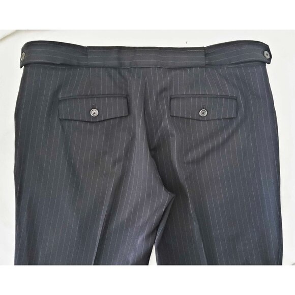 Hugo Boss Women's 2 Piece Black Pin Stripe Business Pant Power Suit Blazer 12 - Picture 10 of 15